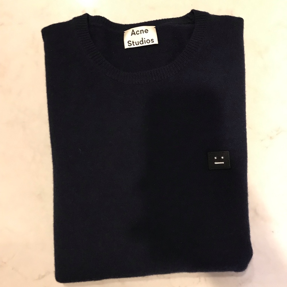 Acne studios dasher o 100% wool sweater navy